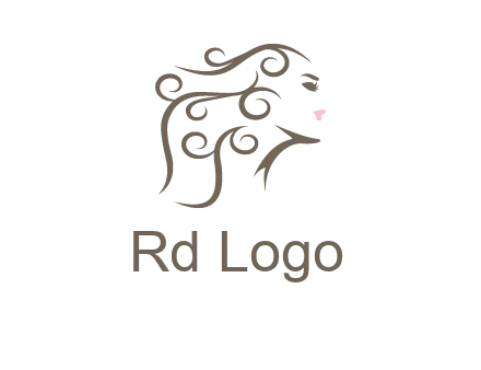 woman with curls in hair saloon logo