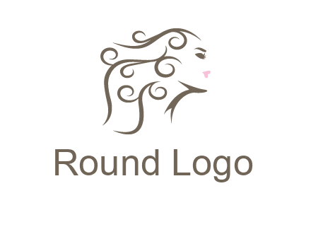 woman with curls in hair saloon logo