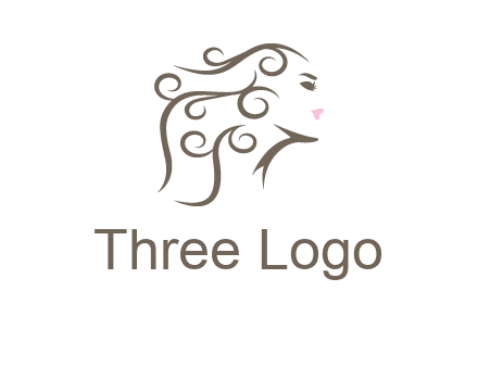 woman with curls in hair saloon logo
