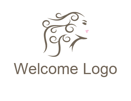 woman with curls in hair saloon logo