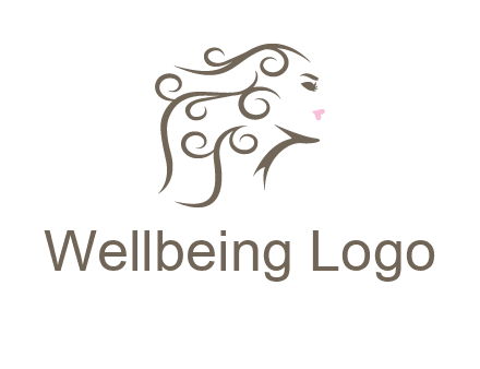 woman with curls in hair saloon logo