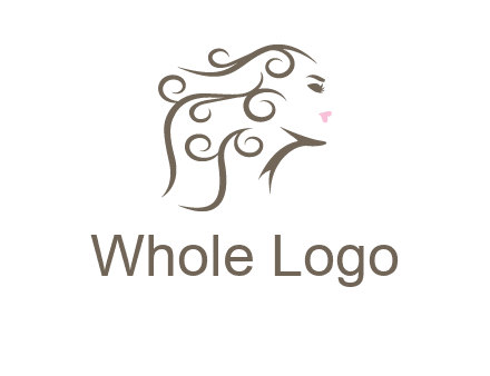 woman with curls in hair saloon logo