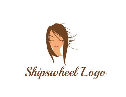 face illustration in beauty spa logo