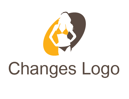 beautiful woman in bikini logo