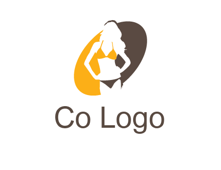 beautiful woman in bikini logo