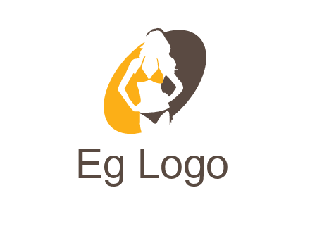 beautiful woman in bikini logo