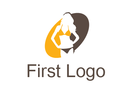 beautiful woman in bikini logo