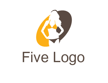 beautiful woman in bikini logo