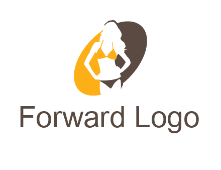 beautiful woman in bikini logo