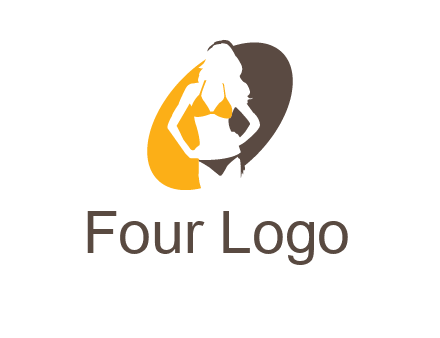 beautiful woman in bikini logo