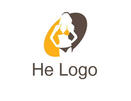 beautiful woman in bikini logo