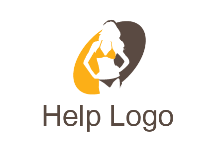 beautiful woman in bikini logo