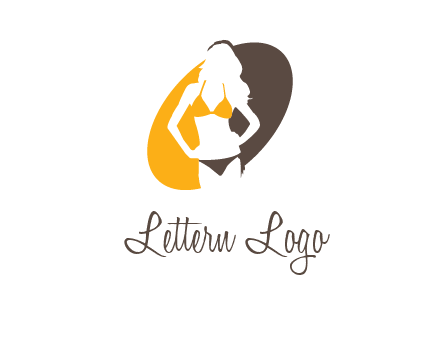 beautiful woman in bikini logo