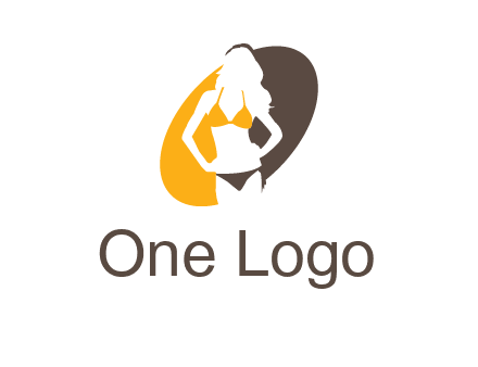 beautiful woman in bikini logo