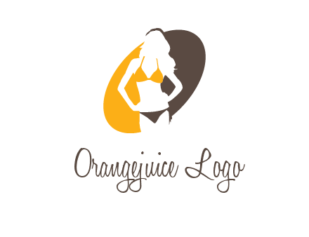 beautiful woman in bikini logo