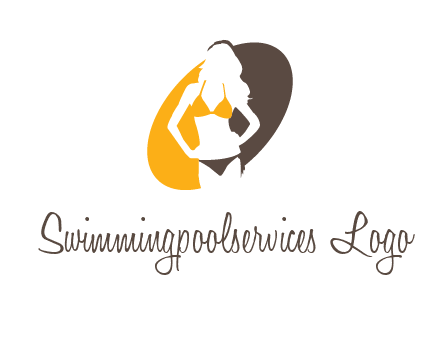 beautiful woman in bikini logo