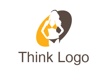 beautiful woman in bikini logo