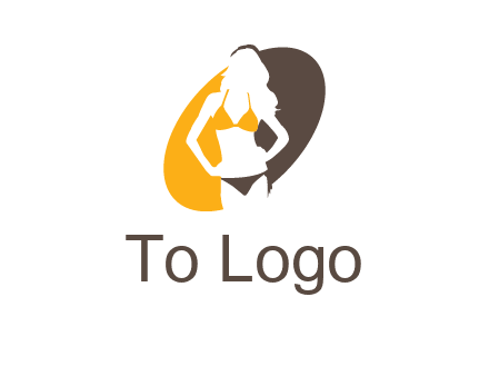 beautiful woman in bikini logo
