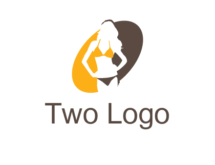 beautiful woman in bikini logo