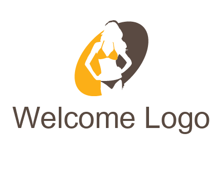 beautiful woman in bikini logo