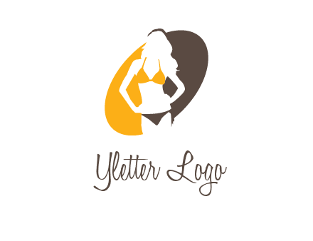 beautiful woman in bikini logo