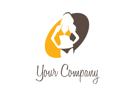 beautiful woman in bikini logo