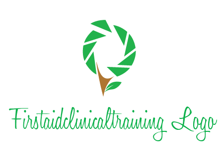 camera lens forming a tree with leaves