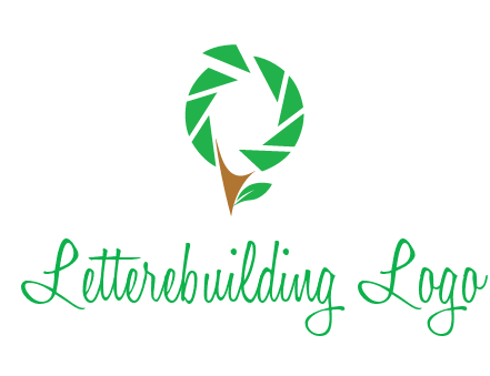 camera lens forming a tree with leaves