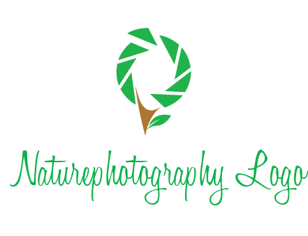 camera lens forming a tree with leaves