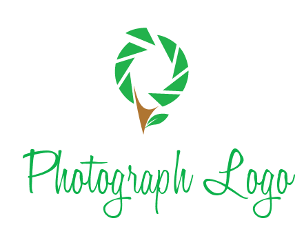 camera lens forming a tree with leaves