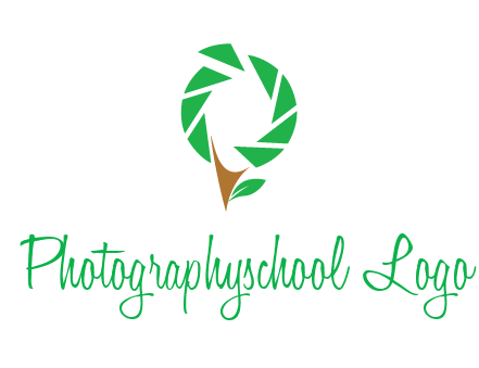 camera lens forming a tree with leaves