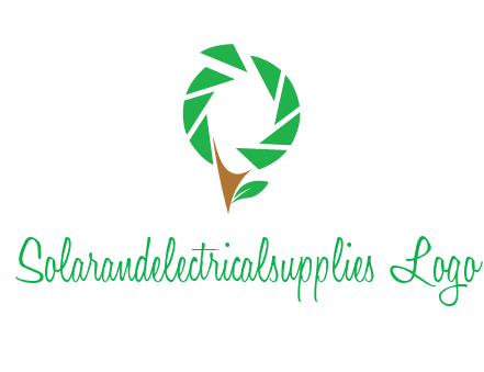 camera lens forming a tree with leaves