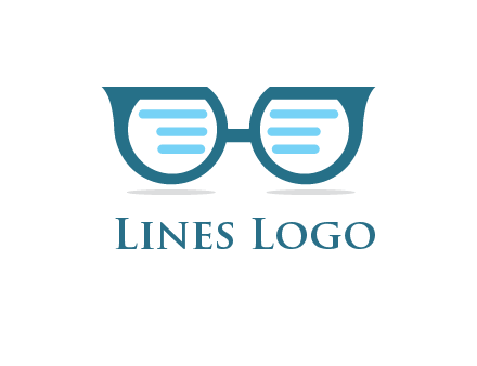 text in glasses logo