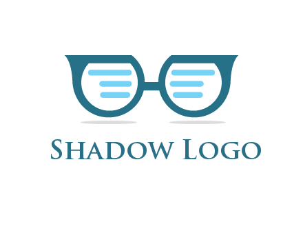 text in glasses logo