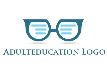 text in glasses logo