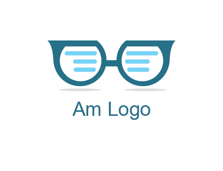 text in glasses logo