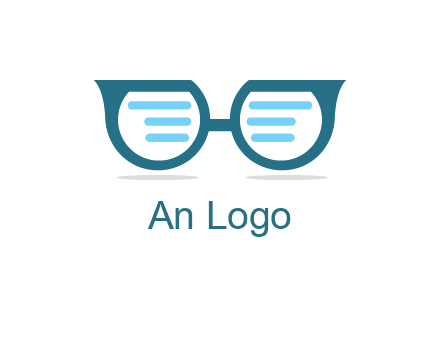 text in glasses logo