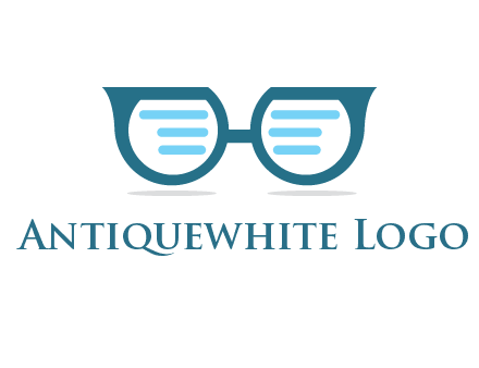 text in glasses logo