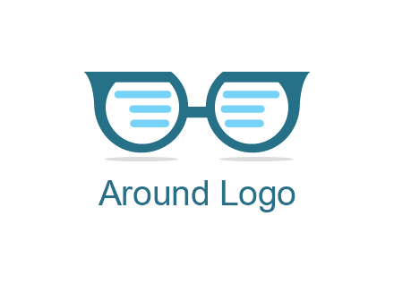 text in glasses logo