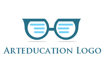 text in glasses logo