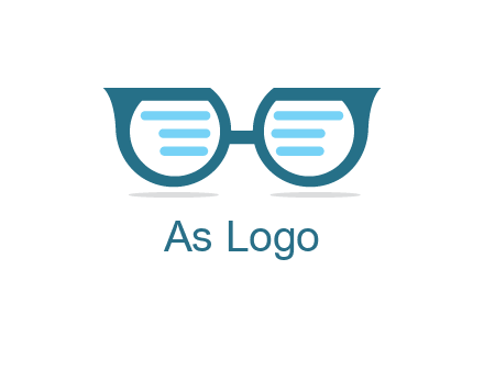 text in glasses logo