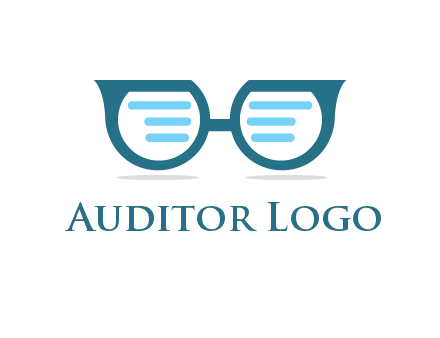 text in glasses logo