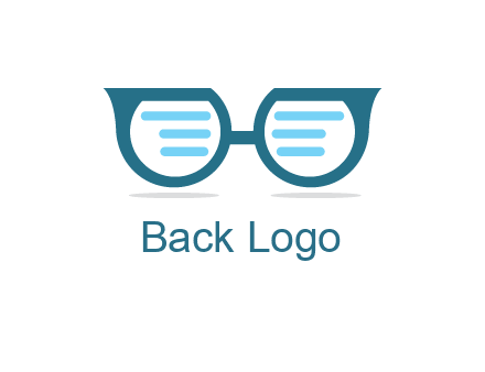 text in glasses logo