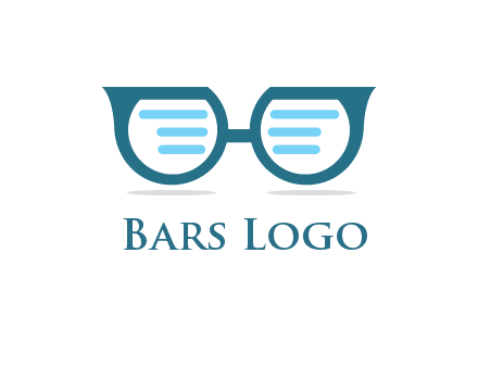 text in glasses logo