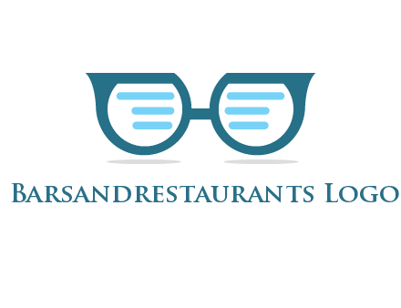 text in glasses logo