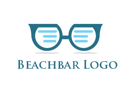 text in glasses logo