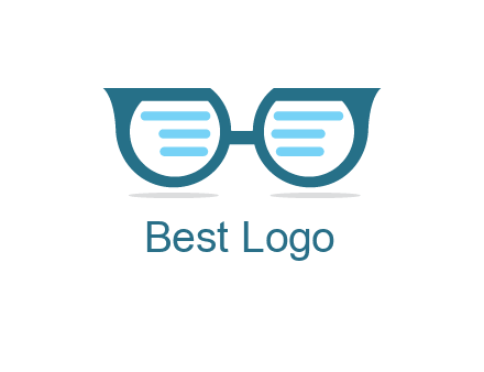 text in glasses logo