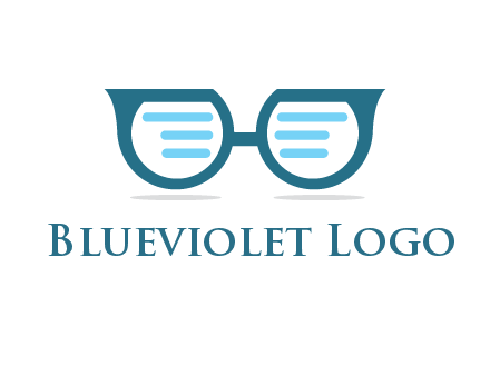 text in glasses logo