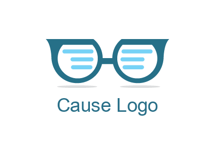text in glasses logo