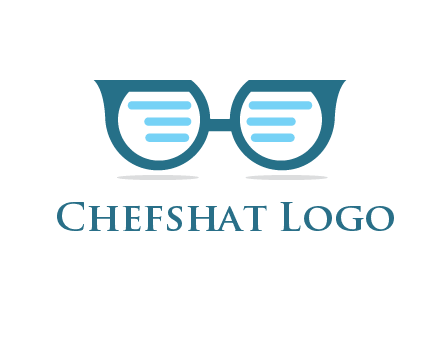 text in glasses logo